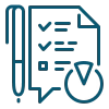 Pen and checklist icon, symbolising setting clear, actionable business goals for the new year.
