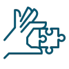 Hand holding a puzzle piece icon, symbolising automating repetitive tasks to streamline business operations.
